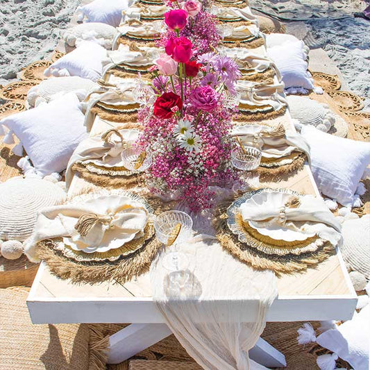 Neutral Boho Picnic Setup