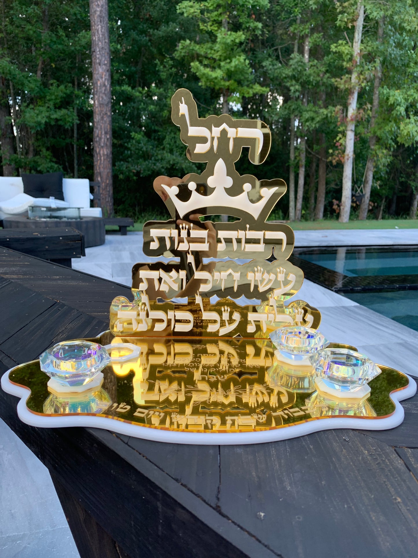 "Shabbat" Candle Stand